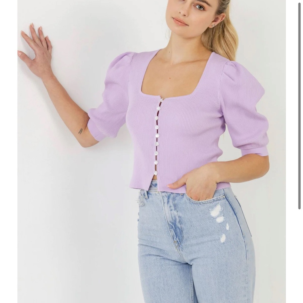 Endless rose size medium sweater top lilac